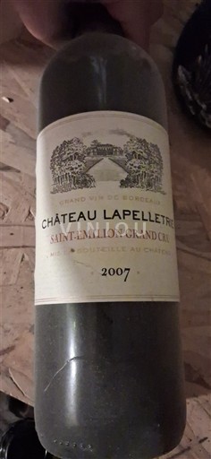 Bordoja Saint-Émilion Grand Cru Château Lapelletrie 2007
