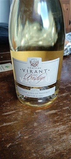 Vinos Blanc sec Prestige Château Virant 2021 Francia Provenza Coteaux de Aix en Provenza AOC