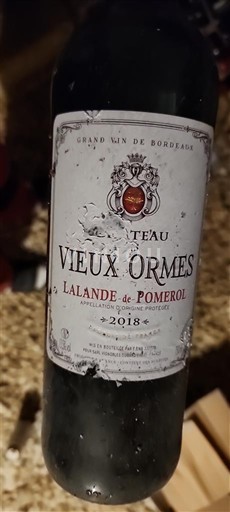 Bordeaux Lalande-de-pomerol Château Vieux Ormes 2018