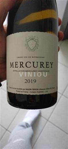 Burgundi Mercurey Naudin Tiercin 2019