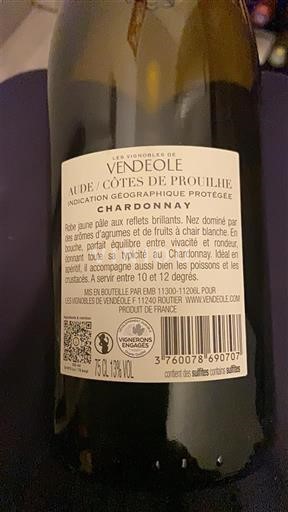 Вина Blanc sec Vendeole Non millésimé Francuska Лангедок Nespecificirano AOC