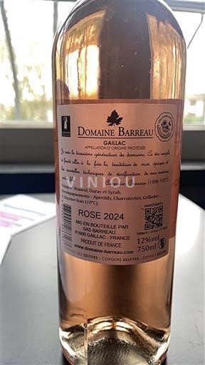 Viner Rosé sec Augustin Domaine Barreau 2024 Frankrike Sørvest Gaillac AOC
