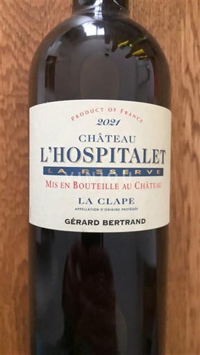Languedoc La Clape Château L'Hospitalet La Réserve 2021