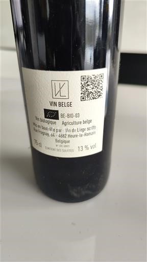 Verërat Rouge sec Vin de Liège 2021 Belgjika Valonia Wallonie Vin de Belgique