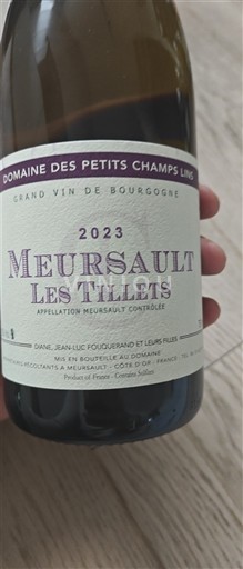 Wines Blanc sec Les Tillets Domaine Petits Champs Lins 2023 France Burgundy Meursault AOC