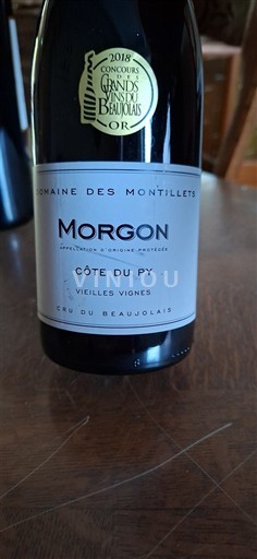 Viner Rouge sec Côte du Py Vieilles Vignes Domaine Montillets 2017 Frankrike Beaujolais Morgon AOC