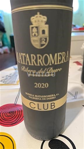 Vinuri Rouge sec Club Matarromera 2020 Spania Castilia și León Ribera del Duero DO