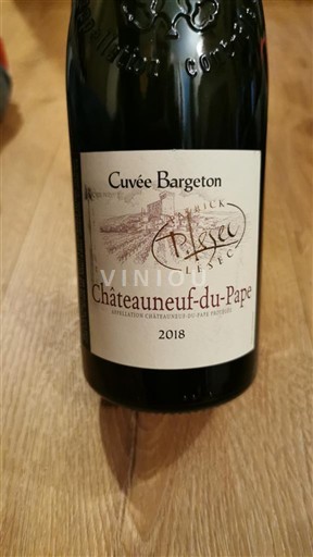Verërat Rouge sec Cuvée Bargeton Château Patrick Lesec neuf-du-Pape Cuvée Bargeton 2018 Francë Lugina e Ronës Châteauneuf-du-Pape AOC