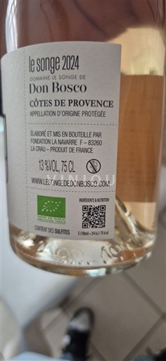 Viner Rosé sec Le Songe Domaine Le Songe de Don Bosco 2024 Frankrike Provence Côtes-de-Provence AOC
