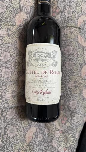 Víno Rouge sec Capitel de' Roari Luigi Righetti 2000 Itálie Benátsko Nespecifikováno DOC