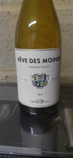 Vin Blanc sec Rêve des Moines Domaine Valent 2024 France Bourgogne Chablis AOC