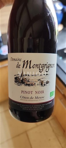 Verërat Rouge sec Domaine Montrignon 2023 Francë Rajonet Lindore Côte de Meuse IGP