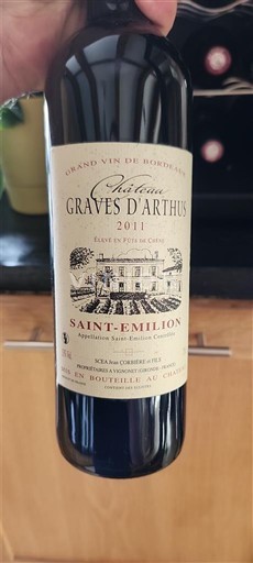 Bordoja Saint-Émilion Château Graves d'Arthus 2011