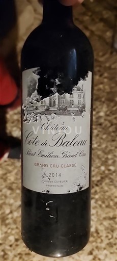 Bordeaux Saint-Émilion Grand Cru Château Côte de Baleau 2014