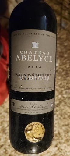Bordoja Saint-Émilion Grand Cru Grand Cru Château Abelyce 2014