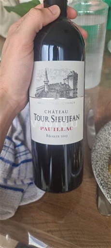 Verërat Rouge sec Château Tour Sieujean 2013 Francë Bordoja Pauillac AOC