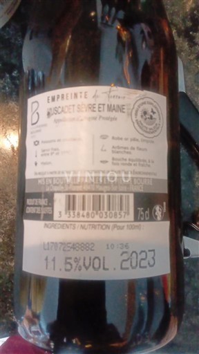 Lugina e Luarës Muscadet-sèvre-et-maine Empreinte Empreinte de Terroir 2023