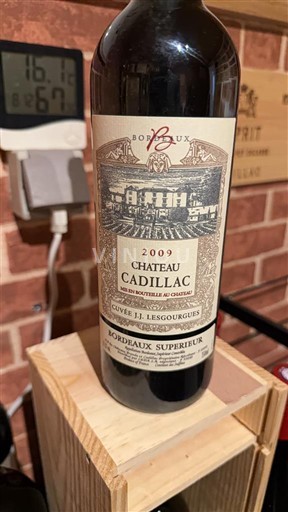 Viner Rouge sec Cuvée J.J. Lesgourgues Château Cadilllac 2009 Frankrike Bordeaux Bordeaux supérieur AOC