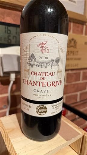 Bordeaux Graves Château Chantegrive 2008
