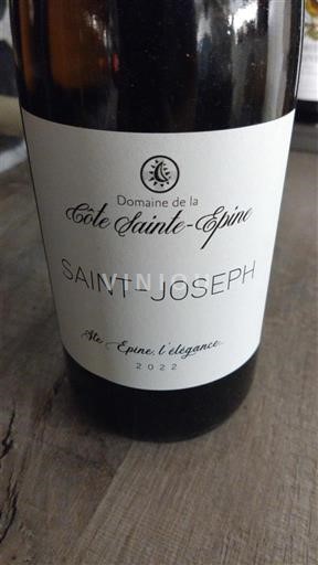 Рона долина Сент-Жозеф Domaine La Côte Sainte-Épine Ste. Epine, l'élégance 2022