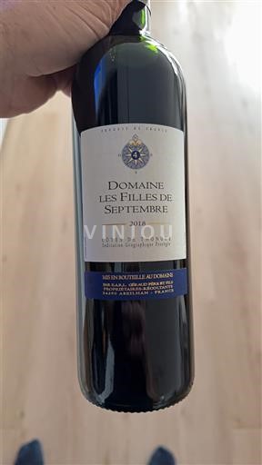 Languedoc og Roussillon Côtes de Thongue Domaine Les Filles de Septembre 2018