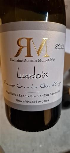 Burgundi Ladoix Premier Cru Domaine Romain Moniot-Nié Premier Cru - Le Clou d'Orge 2022