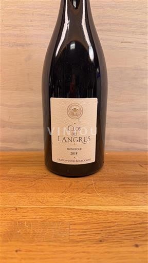 Burgund Côte de nuits landsbyer Clos des Langres Monopole 2018
