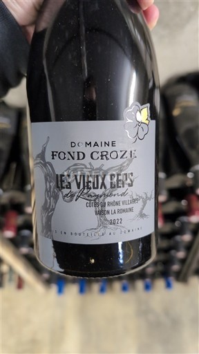Wijnen Rouge sec Les Vieux Ceps Domaine Fond Croze 2022 Frankrijk Rhônevallei Côtes-du-rhône-villages AOC