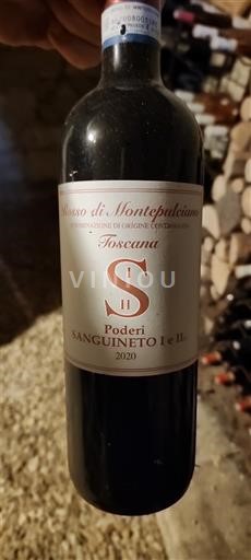 Viinit Rouge sec Poderi Sanguineto I e II 2020 Italia Toscana Rosso di Montalcino DOC