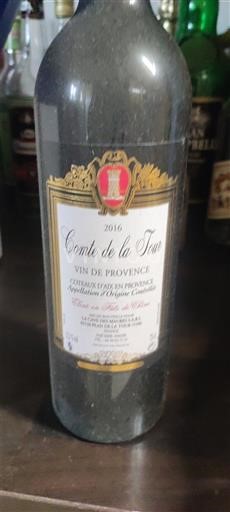 Verërat Rouge sec Comte de la Tour 2016 Francë Provence Kodrat e Aix-en-Provansës AOC