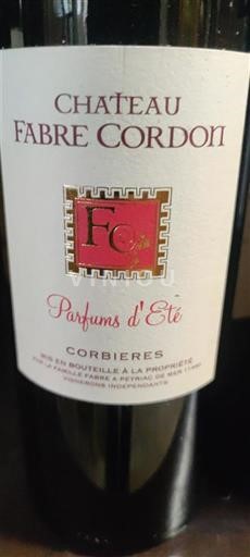 Verërat Rouge sec Parfums d'Été Château Fabre Cordon 2013 Francë Languedok Corbières AOC
