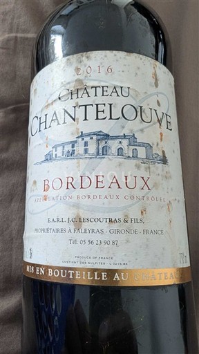 Bordoja Bordo Château Chantelouve 2016