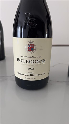 Burgundi Robert Groffier Père & Fils Les Jardins de Marie et Léa 2022