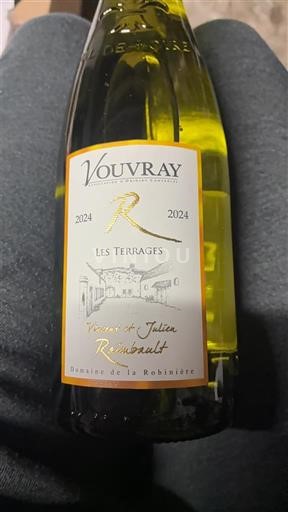 Вина Blanc sec Les Terrages Domaine La Robinière 2024 Francuska Dolina Loare Vuvré AOC