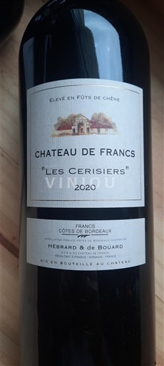 Burdeos Côtes-de-Bordeaux Chateau de Francs Les Cerisiers 2020