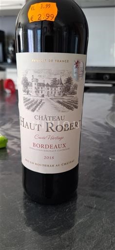 Bordoja Bordo Château Haut Robert Héritage 2018