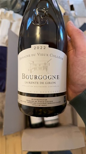 Burgundi Domaine Vieux Collège La Rente de Giron 2022