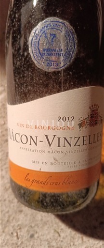 Burgundi Mâcon dhe Mâcon-Village Les grands crus blancs 2012