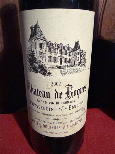 Verërat Rouge sec Château Roques 2002 Francë Bordoja Puisseguin-saint-émilion AOC