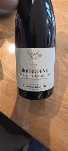 Burgundi Domaine Chantal Lescure Les Taupes Maison Dieu 2022