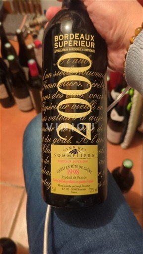 Bordeaux Bordeaux supérieur Club des Sommeliers an 2000 fût de chêne 1998