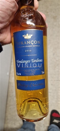 Viinit Blanc moelleux Vendanges Tardives 2016 Ranska Lounais-Ranska Jurançon AOC