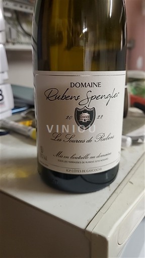 Wijnen Blanc sec Les Sources de Rubens Domaine Rubene Spengler 2022 Frankrijk Zuidwest-Frankrijk Côtes de Gascogne IGP