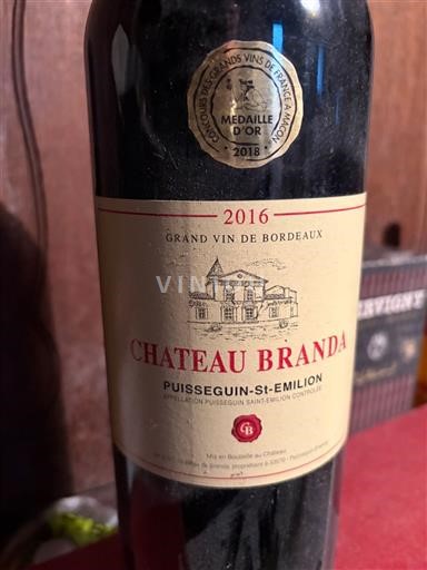 Bordeaux Puisseguin-saint-émilion Château Branda 2016