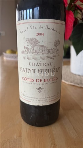 Vina Rouge sec Château Saint Seurin 2004 Francija Bordeaux Côtes-de-bourg AOC