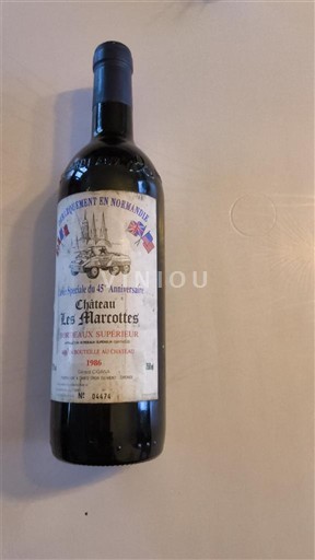 Bordeaux Bordeaux supérieur Château Les Marcottes 1986