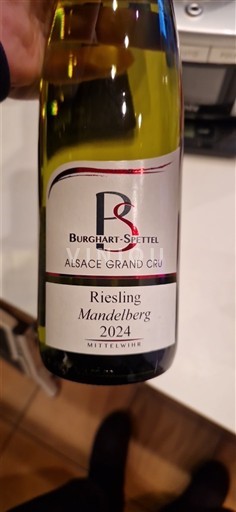 Vin Blanc sec Riesling Mandelberg Burghart-Spettel 2024 France Alsace AOC Grand Cru
