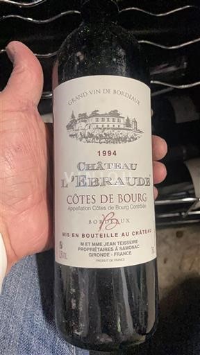 Viner Rouge sec Château L'Ébraude 1994 Frankrike Bordeaux Côtes-de-bourg AOC