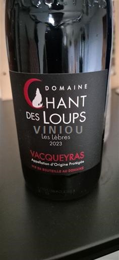 Lugina e Ronës Vacqueyras Domaine Chant des Loups Les Lèbres 2023
