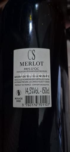 Linguadoca e Rossiglione Paese d'Oc Les Vignerons de Castel Viels CS Merlot 2021